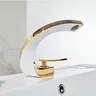 Robinet de salle de bains en laiton or blanc – vue 2
