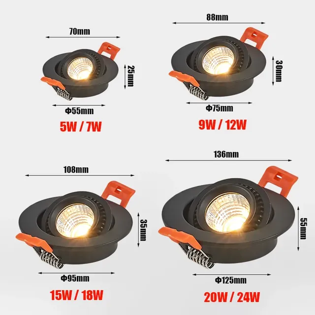 Spot lumineux LED encastrable avec technologie COB – vue 2