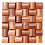 Panneaux muraux décoratifs en mosaïque de bois, panneaux de diffusion d&rsquo;insonorisation incurvés en bois massif, décoration murale pour Restaurant, magasin d&rsquo;art