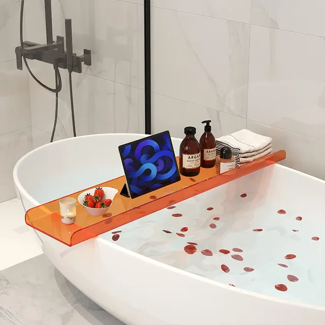 Plateau baignoire acrylique transparent bleu incurvé… – vue 3