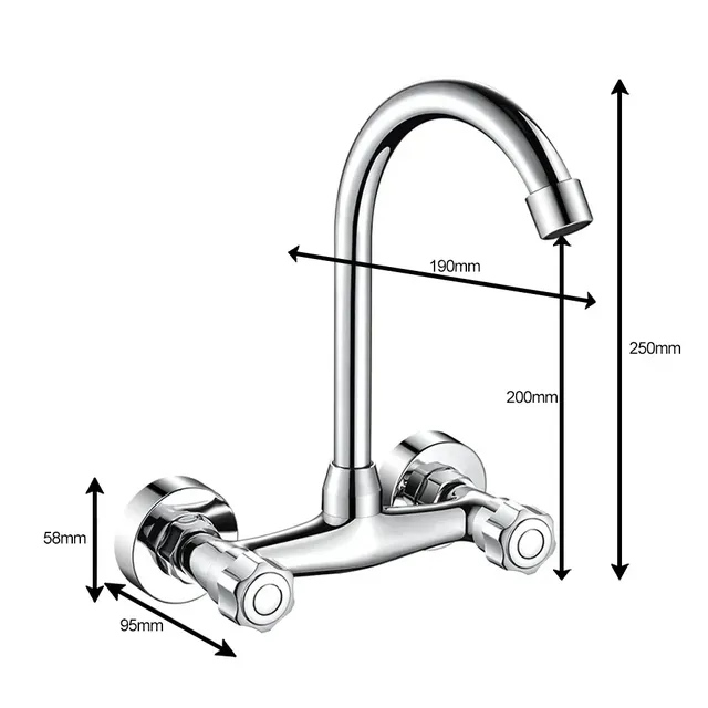 Robinet d'évier de cuisine en acier inoxydable – vue 3