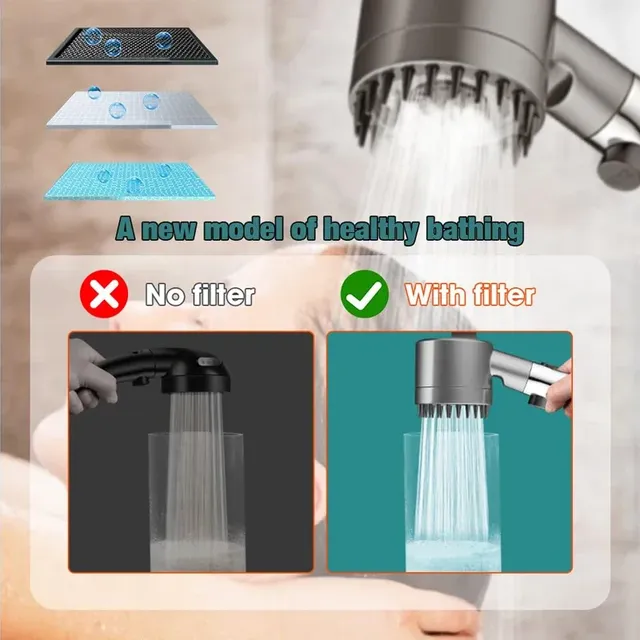 Pommeau douche main haute pression multifonction trois… – vue 5