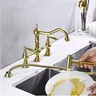 Tuqiu-Robinet de cuisine en or brossé avec douchette à… – vue 3