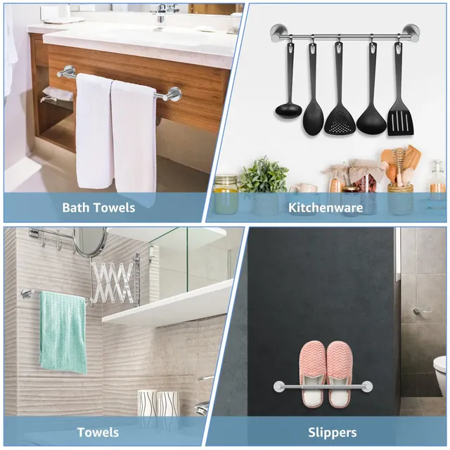 Barre serviettes murale extensible télescopique acier… – vue 3