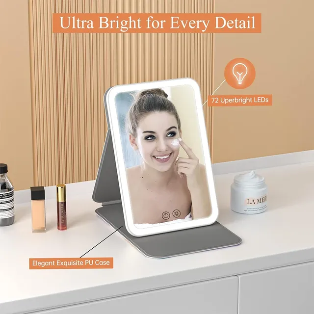 Miroir de maquillage à écran tactile LED – vue 2