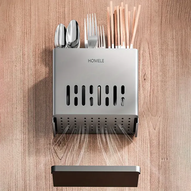 Organisateur couverts multifonctionnel mural compact… – vue 6
