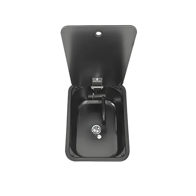 Évier en acier inoxydable noir conçu pour camping-car… – vue 2