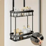 Panier de rangement pour porte en verre de salle de bain, caddie de douche sans perceuse, organisateur de serviettes, étagère suspendue, organisateur pour essentiels de bain