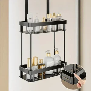 Panier de rangement pour porte en verre de salle de bain, caddie de douche sans perceuse, organisateur de serviettes, étagère suspendue, organisateur pour essentiels de bain Panier de rangement pour porte en verre de salle de bain, caddie de douche sans perceuse, organisateur de serviettes, étagère suspendue, organisateur pour essentiels de bain