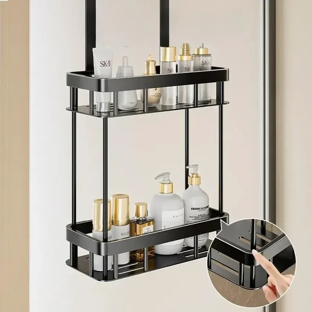 Panier de rangement pour porte en verre de salle de bain