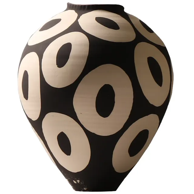 Ensemble trois vases céramique mat ovoïde col étroit… – vue 6