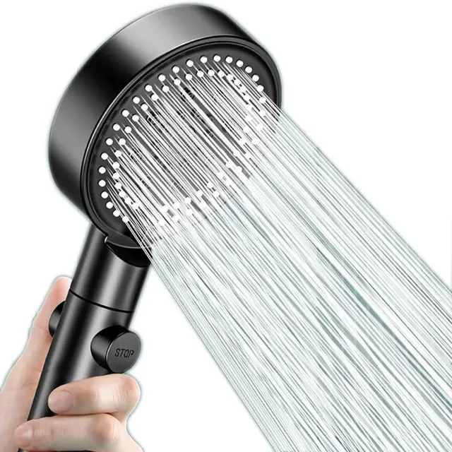 Pommeau de douche réglable argent/noir 3 pièces/ensemble – vue 4