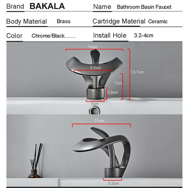 Robinet de lavabo de salle de bains doré/blanc – vue 7