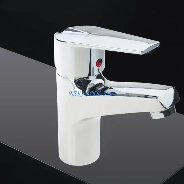 Robinet chromé mitigeur monocommande monotrou bec court… – vue 4