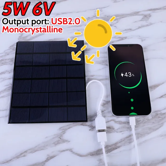 Panneau solaire Portable USB 5W 6V – vue 2
