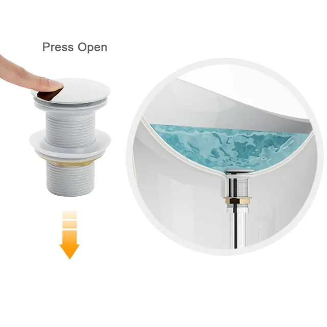 Siphon de salle de bain en laiton blanc moderne – vue 3