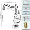 Robinet lavabo rétro victorien bec haut poignée… – vue 3