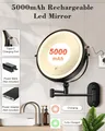 Miroir de maquillage éclairé mural – vue 1