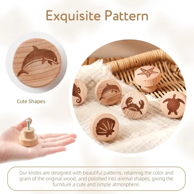 Boutons d'armoire en bois à porte ronde – vue 4