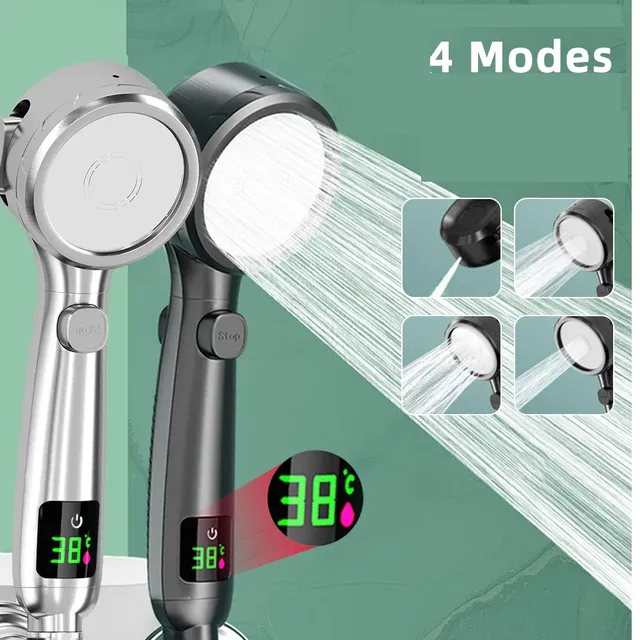 Pommeau douchette main noire mat poignée ergonomique… – vue 2