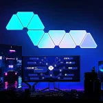 Veilleuse LED triangulaire pour décoration de chambre à coucher, lampes murales, Wi-Fi, Bluetooth, USB, quactus, escales, jeux, décoration créative, 5V