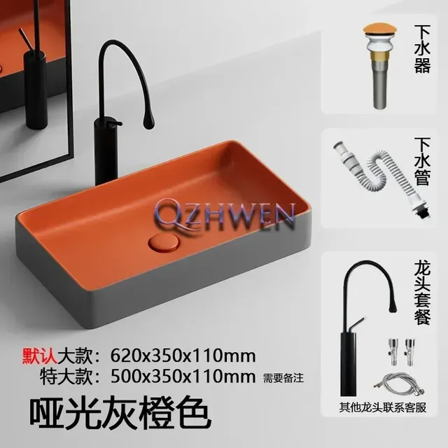 Lavabo en céramique gris mat – vue 5