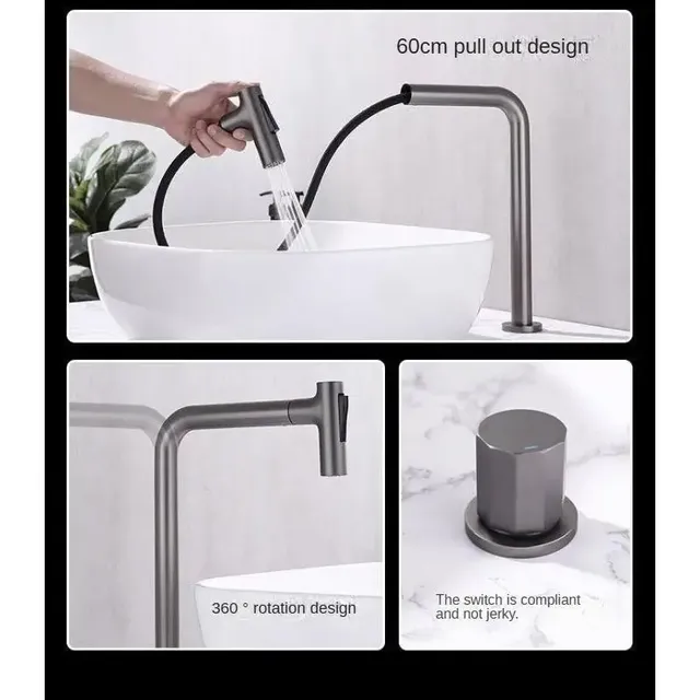 Robinet de lavabo extractible à poignée unique – vue 5