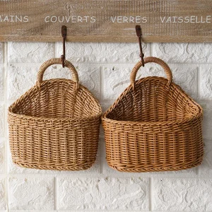 Panier de rangement de cuisine avec poignée paniers suspendus tissés pour salon fruits divers organisateur décor à la maison paniers tissés à la main Panier de rangement de cuisine avec poignée paniers suspendus tissés pour salon fruits divers organisateur décor à la maison paniers tissés à la main