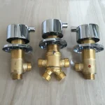 Robinet de contrôle d&rsquo;eau chaude et froide pour baignoire, finition chromée en laiton massif, mitigeur de bain-douche, ensemble de 3 pièces de vannes de commutation