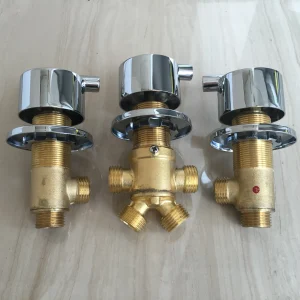 Robinet de contrôle d&rsquo;eau chaude et froide pour baignoire, finition chromée en laiton massif, mitigeur de bain-douche, ensemble de 3 pièces de vannes de commutation