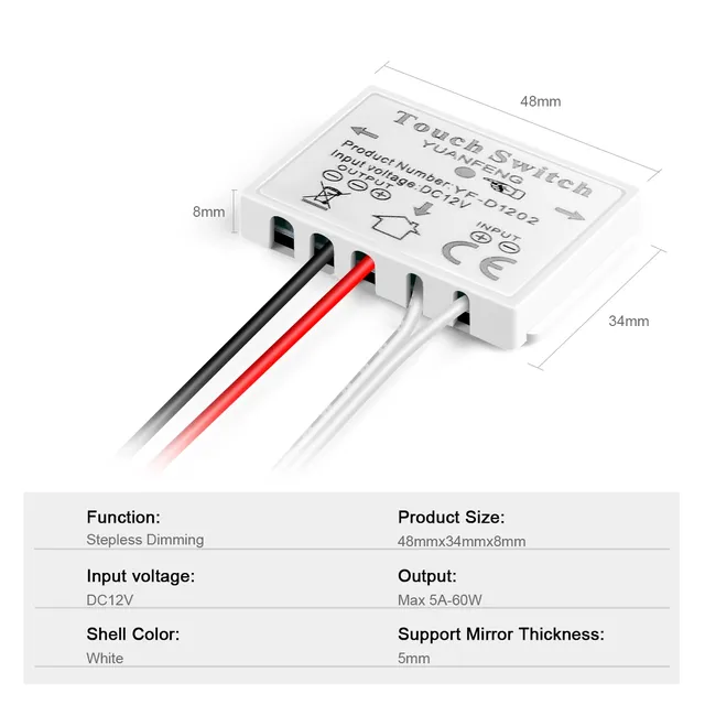 Variateur tactile pour bande lumineuse LED – vue 6