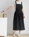 Tablier imperméable brodé en coton lavé avec…