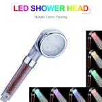 Filtre ionique LED douchette à main pomme de douche LED filtre ionique plusieurs couleurs pomme de douche à changement de couleur automatique pour salle de bain