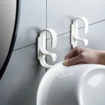 Crochet de lavabo mural Double couche, support de rangement adhésif sans poinçon pour lavabo, gain de place, crochet de rangement universel pour la maison