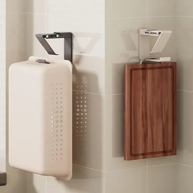 Crochet lavabo mural pliable rabattable acier carbone… – vue 2