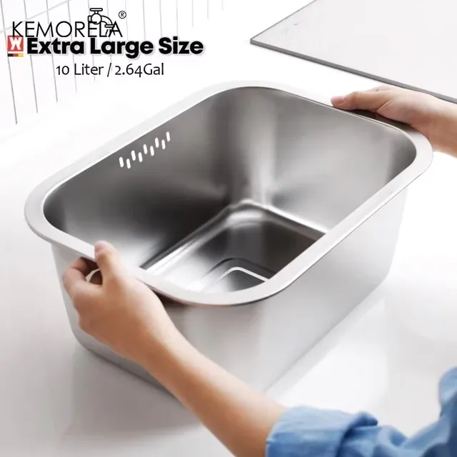 Bol de lavage Portable 10L grande casserole en acier… – vue 4