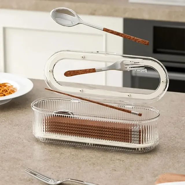 Boîte rangement baguettes cuisine transparent plastique… – vue 3