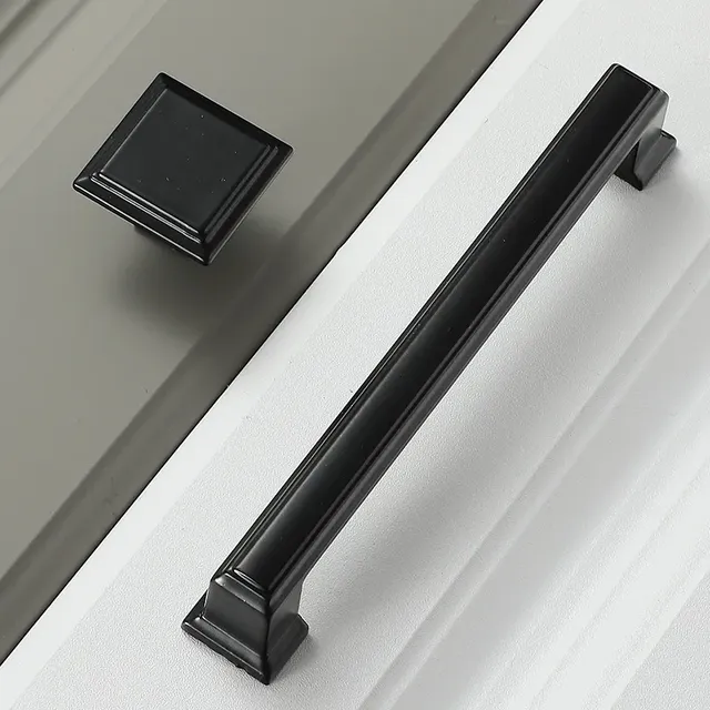 Poignées noires boutons d'armoire de meubles poignées de… – vue 5