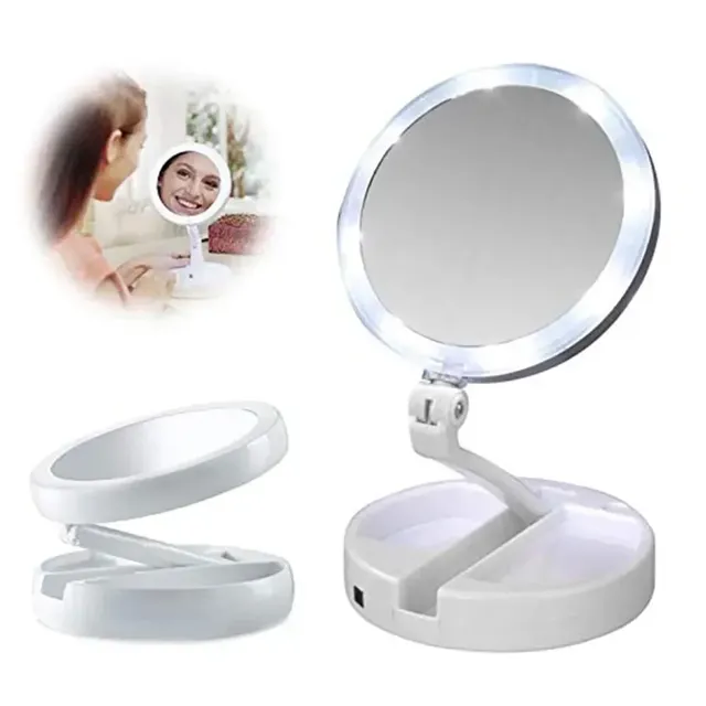 Miroir de maquillage grossissant 10x avec lumière LED… – vue 2