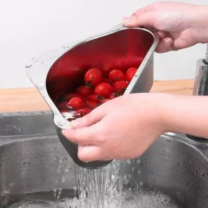 Matériau en acier inoxydable, panier de vidange d’évier en acier inoxydable, conception de crépine d’angle, filtre d’évier de cuisine peu encombrant, antirouille Matériau en acier inoxydable, panier de vidange d’évier en acier inoxydable, conception de crépine d’angle, filtre d’évier de cuisine peu encombrant, antirouille