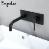 Bagnolux mélangeur froid et chaud, robinet de salle de bains, Installation encastrée, noir deux trous, vanité de baignoire de douche avec évier mélangeur