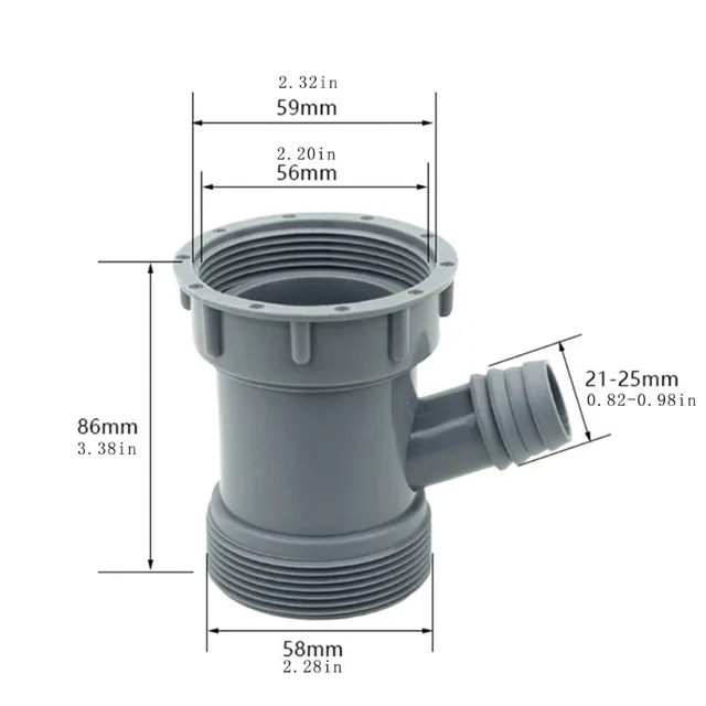 Adaptateur bifurcation tuyau vidange évier crépine… – vue 3