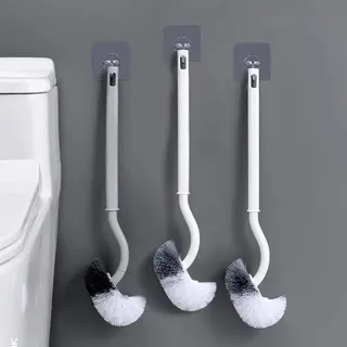 Brosse courbe de toilette murale de type S