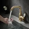 Robinet de lavabo robinet de salle de bains en or brossé – vue 4