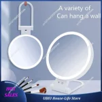 Miroir de maquillage grossissant 10X, 2 pièces, avec lumières et grossissement, miroir LED de bureau 3 couleurs et miroir de vanité pour voyage, meilleur Se