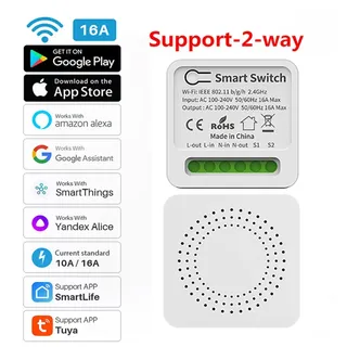 16A Tuya Smart WiFi Switch Support 2-Way DIY Commutateurs Mini Briseur…