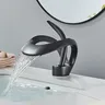 HOBasin-Robinet Cascade de Luxe en Laiton Gris à Poignée… – vue 3