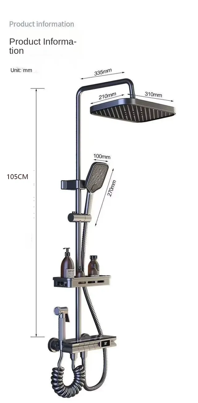 Ensemble de pomme de douche thermostatique – vue 6