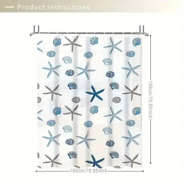 Rideau de douche étanche PEVA avec motif – vue 5