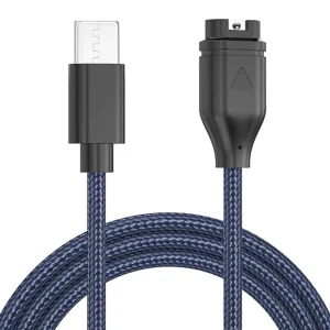 câble charge magnétique USB C nylon tressé bleu marine embout aimanté compatible Garmin montres Fenix Forerunner Vivoactive Venu portable rapide câble charge magnétique USB C nylon tressé bleu marine embout aimanté compatible Garmin montres Fenix Forerunner Vivoactive Venu portable rapide